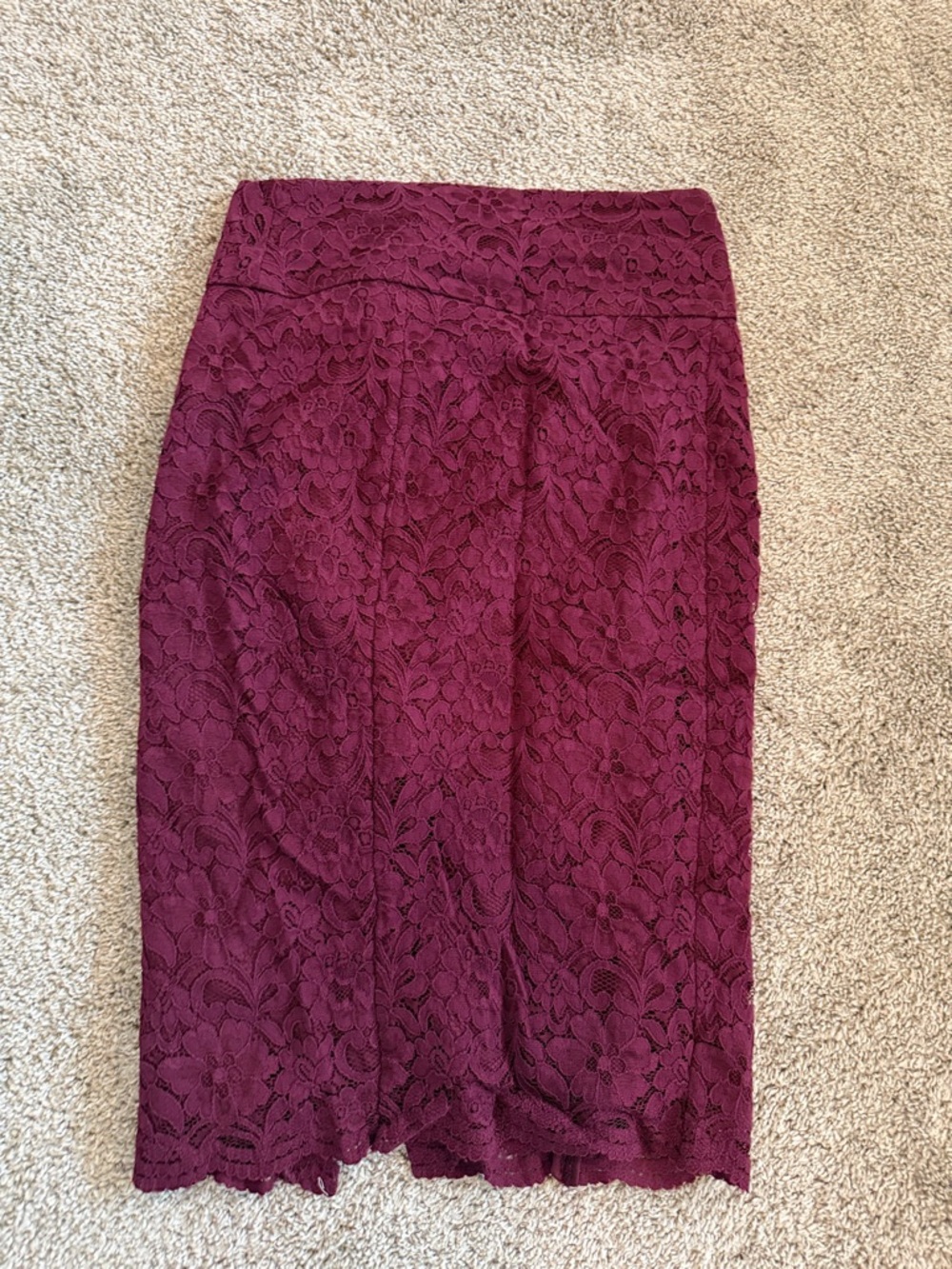 Express Burgundy Lace Pencil Skirt
